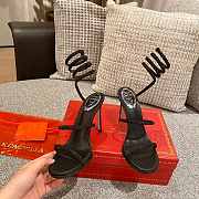 RENE Cleo embellished black leather sandals - 2