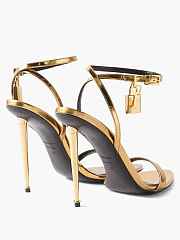 Tom Ford metallic patent leather padlock heels - 6