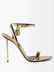 Tom Ford metallic patent leather padlock heels - 4