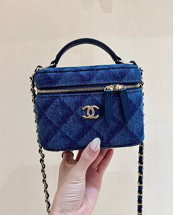 Chanel denim vanity comestic bag