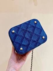 Chanel denim vanity comestic bag - 6