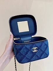 Chanel denim vanity comestic bag - 5