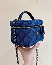 Chanel denim vanity comestic bag - 4