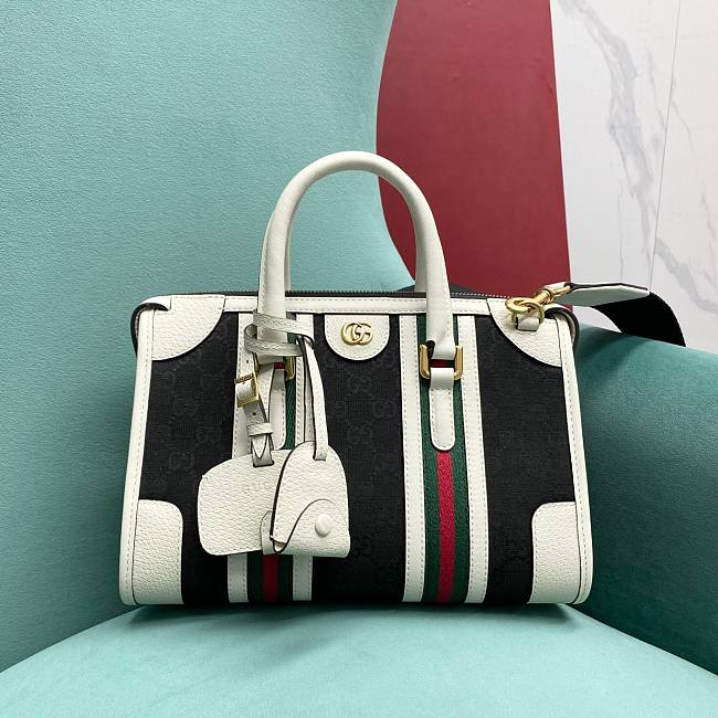 Gucci small black leather double G bag - 1