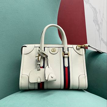 Gucci small white leather double G bag