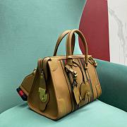 Gucci small brown leather double G bag - 4