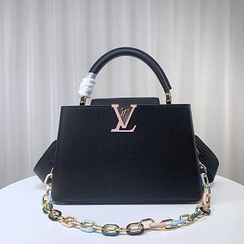 Louis Vuitton M21798 Capucines BB Black Leather Bag