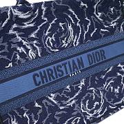 Dior Book Tote Blue Dior Roses Embroidery 41cm Bag - 3