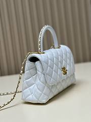 Chanel Coco Handle White Large Caviar Bag - 5