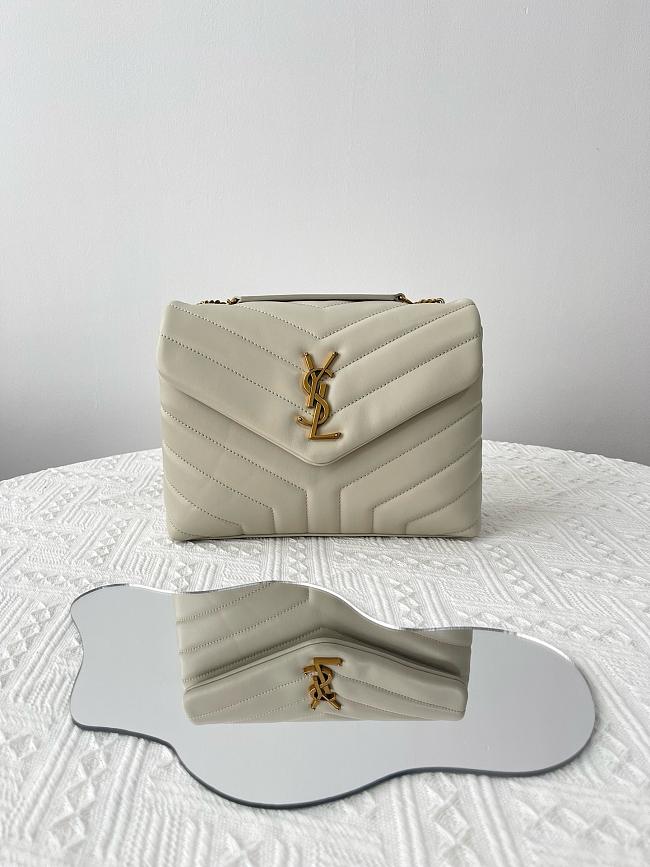 YSL Small Loulou White Bag 23cm - 1