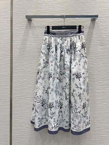 DIOR Mid- Length Skirt White And Navy Blue 