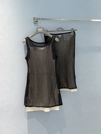 Prada Black Net Knit Set