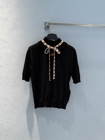 Louis Vuitton Pleated Collar Knit Top