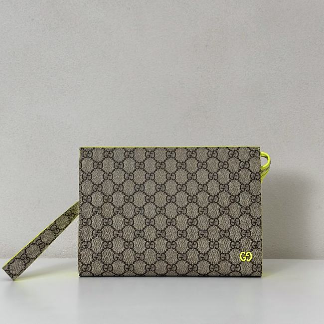 Gucci Bi-color small pouch in beige and ebony Supreme - 26X18X6cm - 1