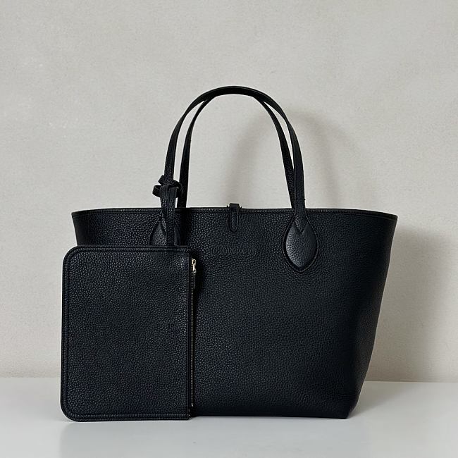 	 Gucci Totissima small reversible tote bag in black leather - 30x27x23cm - 1