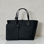 	 Gucci Totissima small reversible tote bag in black leather - 30x27x23cm - 1