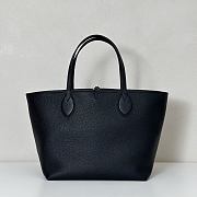 	 Gucci Totissima small reversible tote bag in black leather - 30x27x23cm - 5
