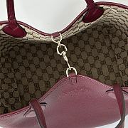 	 Gucci Totissima small reversible tote bag in burgundy leather - 30x27x23cm - 4