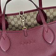 	 Gucci Totissima small reversible tote bag in burgundy leather - 30x27x23cm - 2