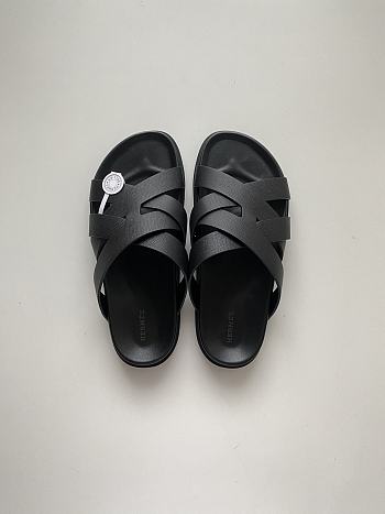 Hermes Black Slides
