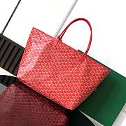 	 Goyard Saint Louis PM Tote Bag Goyardine Canvas Iris Red 34 cm x 20 cm x 40 cm - 5