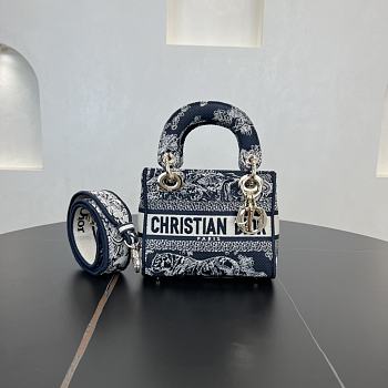 Dior Lady D-Lite Small Blue Bag -17*15*7cm