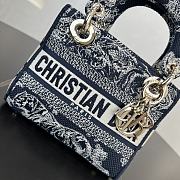 Dior Lady D-Lite Small Blue Bag -17*15*7cm - 3