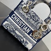 	 Dior Lady D-Lite Small Blue&White Bag -17*15*7cm - 4