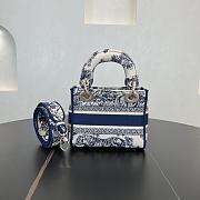	 Dior Lady D-Lite Small Blue&White Bag -17*15*7cm - 5