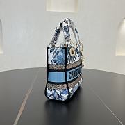 	 Dior Lady D-Lite Butterfly Small Blue&White Bag -17*15*7cm - 5
