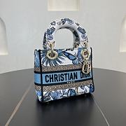	 Dior Lady D-Lite Butterfly Small Blue&White Bag -17*15*7cm - 3