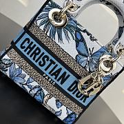 	 Dior Lady D-Lite Butterfly Small Blue&White Bag -17*15*7cm - 2