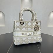 Dior Medium Lady Dior Gold&White - 24*20*11cm - 6