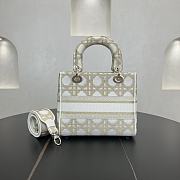 Dior Medium Lady Dior Gold&White - 24*20*11cm - 4