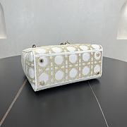 Dior Medium Lady Dior Gold&White - 24*20*11cm - 3