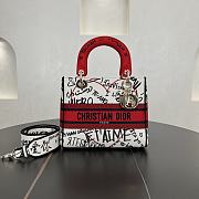 Dior Medium Lady Red&White Heart Bag - 24*20*11cm - 1