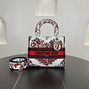	 Dior Medium Lady Red&White Butterfly Heart Bag - 24*20*11cm - 1