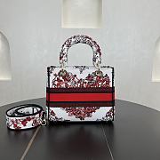 	 Dior Medium Lady Red&White Butterfly Heart Bag - 24*20*11cm - 6