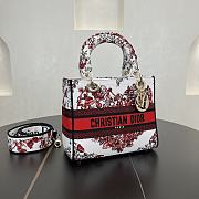 	 Dior Medium Lady Red&White Butterfly Heart Bag - 24*20*11cm - 5