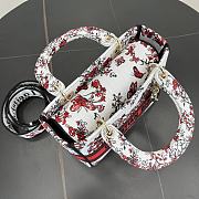 	 Dior Medium Lady Red&White Butterfly Heart Bag - 24*20*11cm - 2