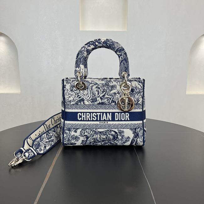 	 Dior Medium Lady Blue Bag - 24*20*11cm - 1