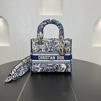 	 Dior Medium Lady Blue Bag - 24*20*11cm