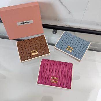 Miu Miu Matelassé Nappa Leather Wallet - 11.5 X8 cm