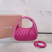 	 Miu Miu Pink / White Wander Matelassé Nappa Leather Bag - 23X13X7cm - 2
