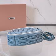 	 Miu Miu Blue / White Wander Matelassé Nappa Leather Bag - 23X13X7cm - 5