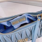 	 Miu Miu Blue / White Wander Matelassé Nappa Leather Bag - 23X13X7cm - 4