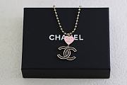 Chanel CC Pink Heart Pendant Necklace - 6