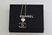 Chanel CC Pink Heart Pendant Necklace - 5