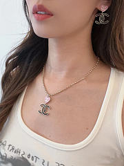 Chanel CC Pink Heart Pendant Necklace - 4