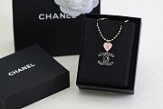 Chanel CC Pink Heart Pendant Necklace - 3